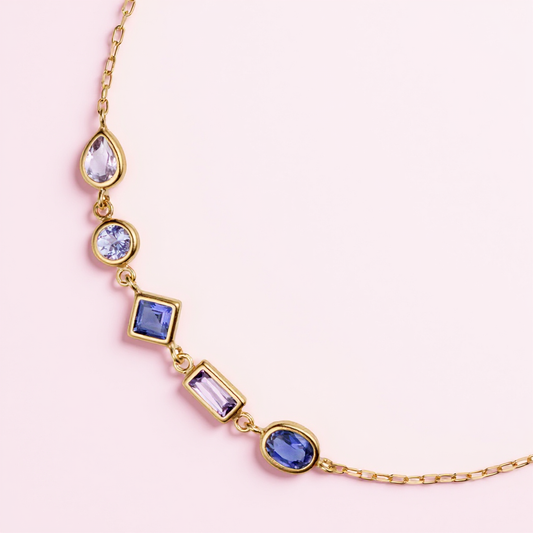 Twilight Sonata Gemstone Bracelet (S925 | Lolite · Amethyst · Tanzanite · Zircon)